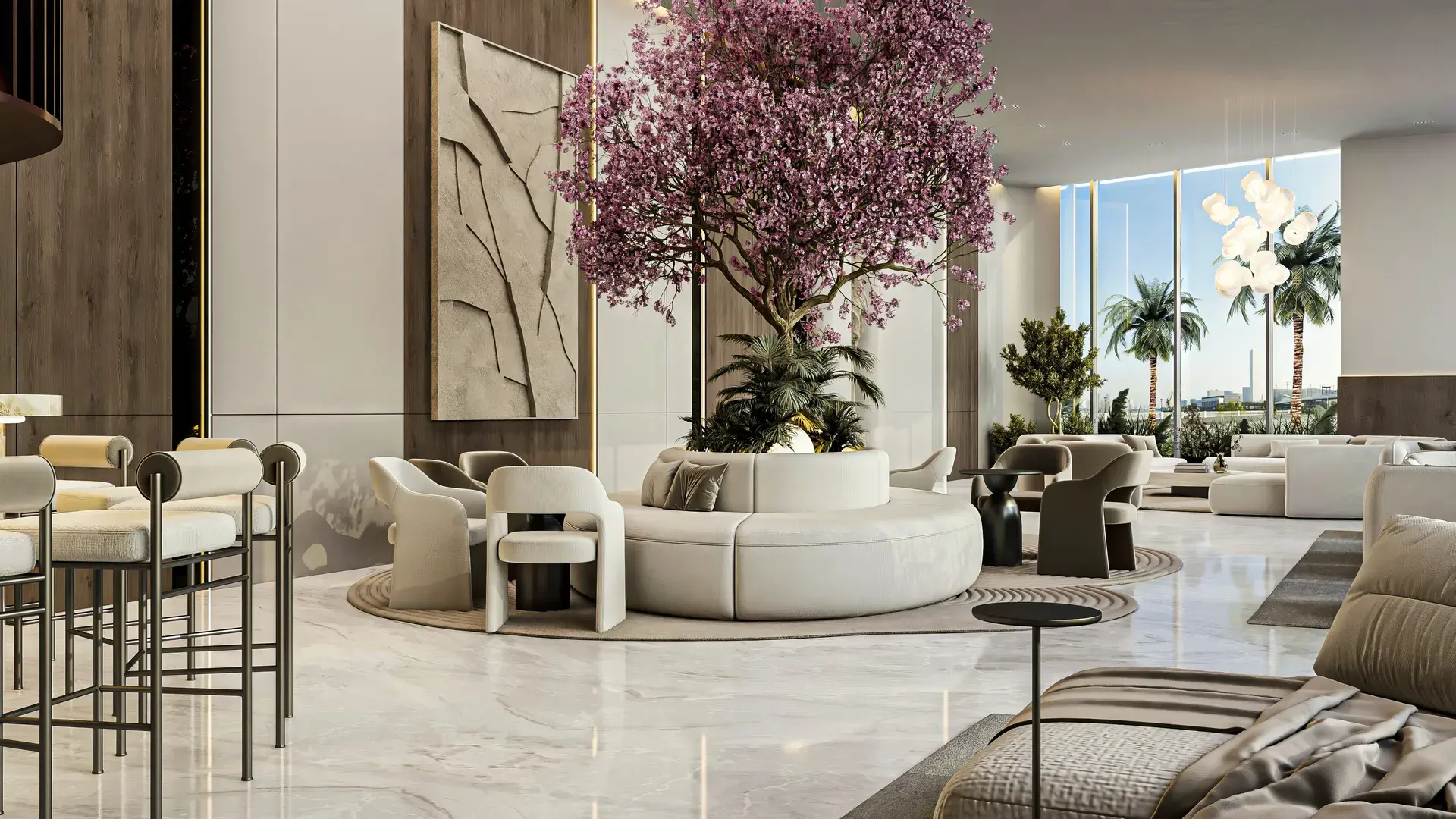 Sakura Gardens: the clubhouse lounge
